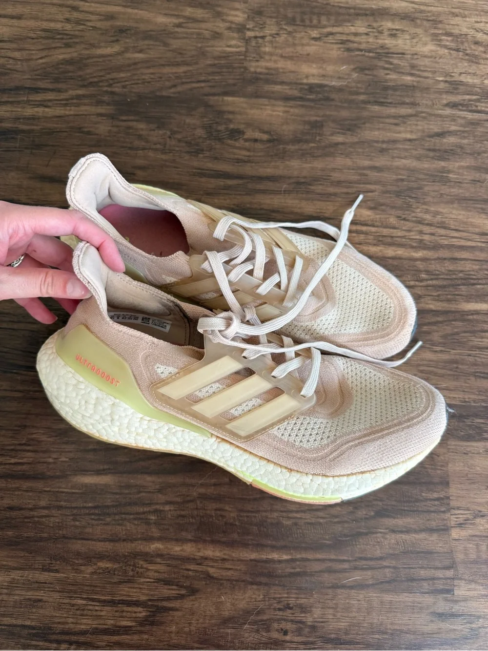 adidas ultraboost 21 prime blue Women's Light Pink & yellow Running Sneakers